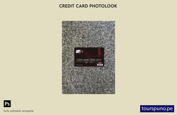 listo para imprimir plantilla frontal de aspecto fotográfico de tarjeta visa  28